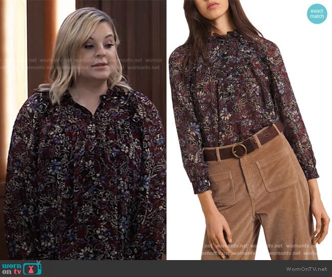 Gaelle Blouse by Ba&sh worn by Maxie Jones (Kirsten Storms) on General Hospital