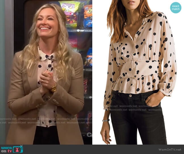 ba&sh Denzel Top worn by Gemma (Beth Behrs) on The Neighborhood