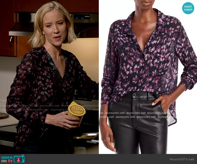 Bella Dahl Printed Rounded Hem Shirt worn by Hannah on Chicago Med