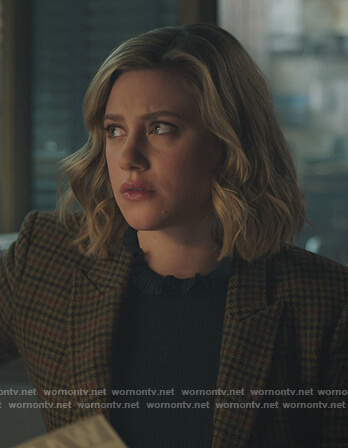 Betty’s blue lace trim neck sweater on Riverdale