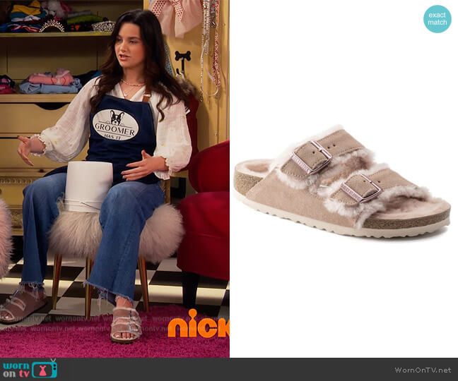 Arizona Shearling Sandals by Birkenstock worn by Lex (Jules LeBlanc) on Side Hustle