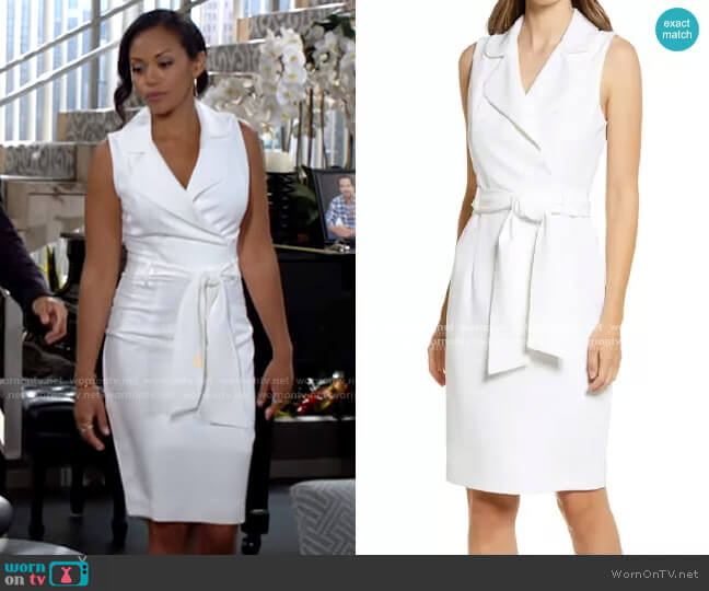 Black Halo Danica Dress worn by Amanda Sinclair (Mishael Morgan) on The Young and the Restless