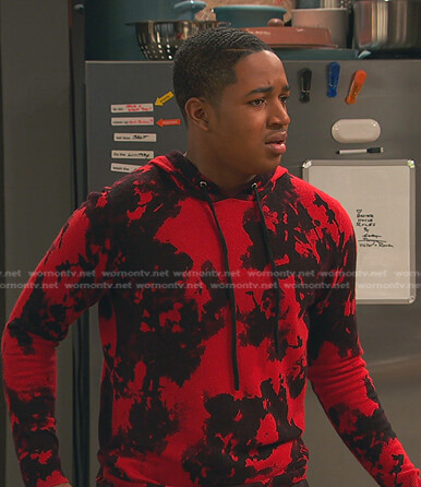 Booker's red tie dye sweater hoodie on Ravens Home