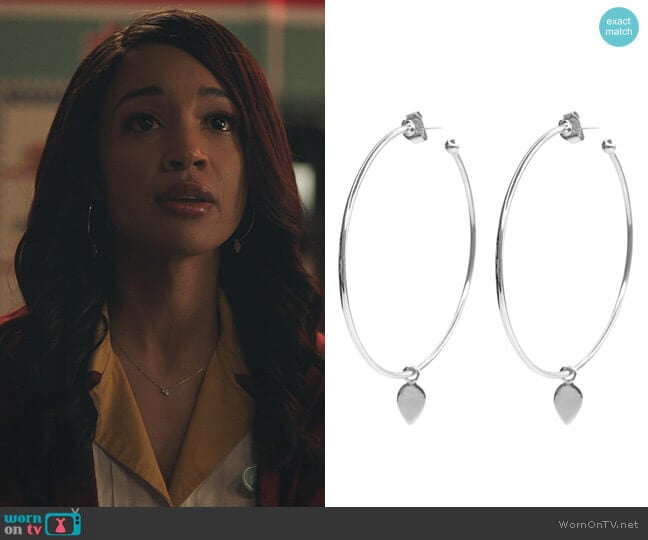 Dawson Silver Hoop Earrings by Brooklyn Designs worn by Tabitha Tate (Erinn Westbrook) on Riverdale