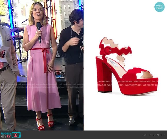 Scalloped Platform Sandals by Prada worn by Savannah Guthrie on Today