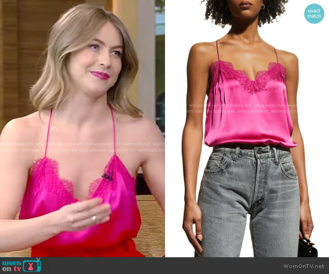 The Racer Camisole with Lace by Cami NYC worn by Julianne Hough on Live with Kelly and Ryan