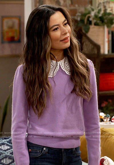 Carly's purple eyelet collar sweater on iCarly