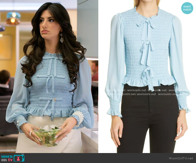 Cinq a Sept Alessia Top worn by Beth Ann McGann (Ayden Mayeri) on I Love That For You