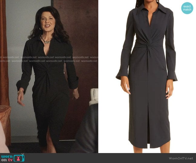 Mckenna Long Sleeve Midi Dress by Cinq a Sept worn by Daphne Zuniga on Dynasty