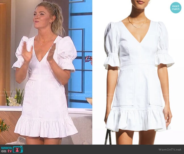 Natasha Patch-Pocket Dress by Cinq a Sept worn by Amanda Kloots on The Talk