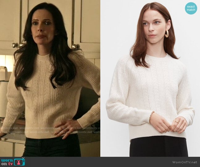 Club Monaco Pointelle Texture Crewneck Sweater worn by Lois Lane (Elizabeth Tulloch) on Superman and Lois