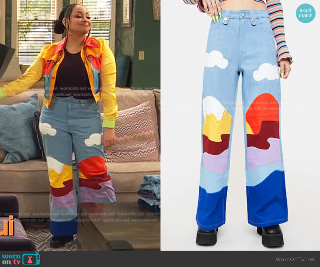 On The Horizon Wide Leg Jeans by Current Mood worn by Raven Baxter (Raven-Symoné) on Ravens Home