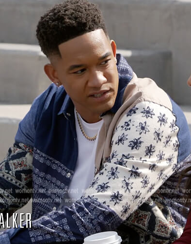 Damon's quilted patchwork jacket on All American Homecoming