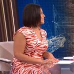 Dana Jacobson’s orange wavy stripe dress on CBS Mornings