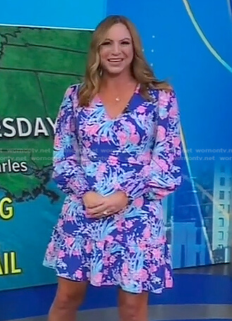Danielle Breezy's blue floral print dress on Good Morning America