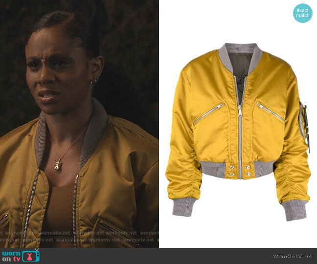 WornOnTV: Simone’s yellow satin bomber jacket on All American ...