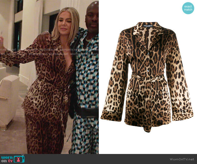 WornOnTV: Kourtney’s leopard print pajamas on The Kardashians ...