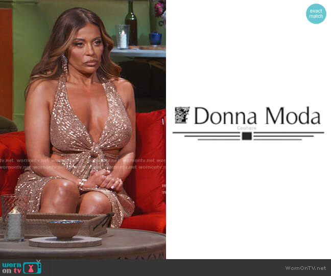 Custom Dress by Donna Moda worn by Dolores Catania on The Real Housewives of New Jersey