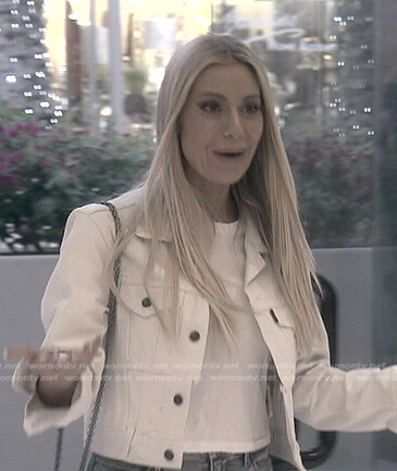 Dorit’s white denim jacket on The Real Housewives of Beverly Hills
