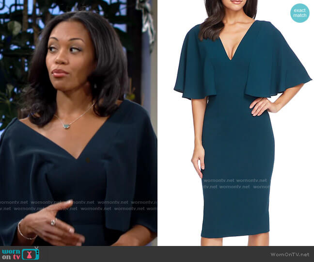 Dress the Population Louisa Dress worn by Amanda Sinclair (Mishael Morgan) on The Young and the Restless