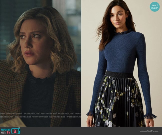 Dvana Sweater by Ted Baker worn by Betty Cooper (Lili Reinhart) on Riverdale