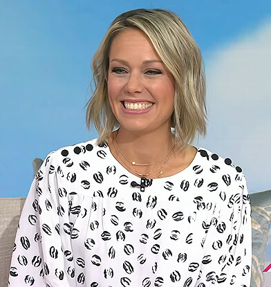 Dylan’s white printed blouse on Today