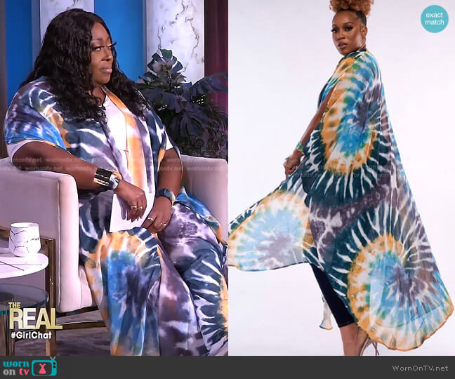 Tie Dye Coverup by Eleven 60 worn by Loni Love  on The Real