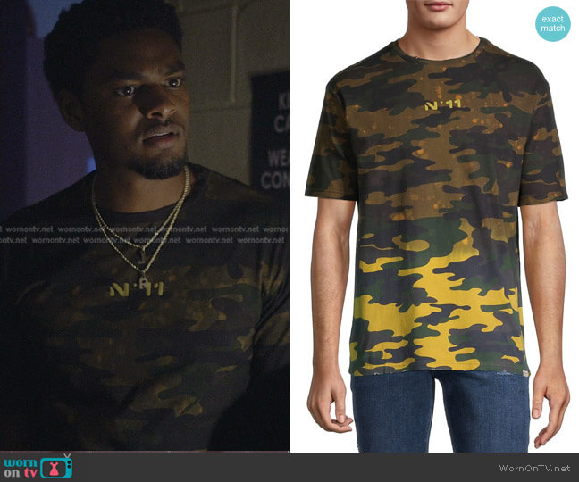 Camo T-Shirt by Eleven Paris worn by JR (Sylvester Powell) on All American Homecoming