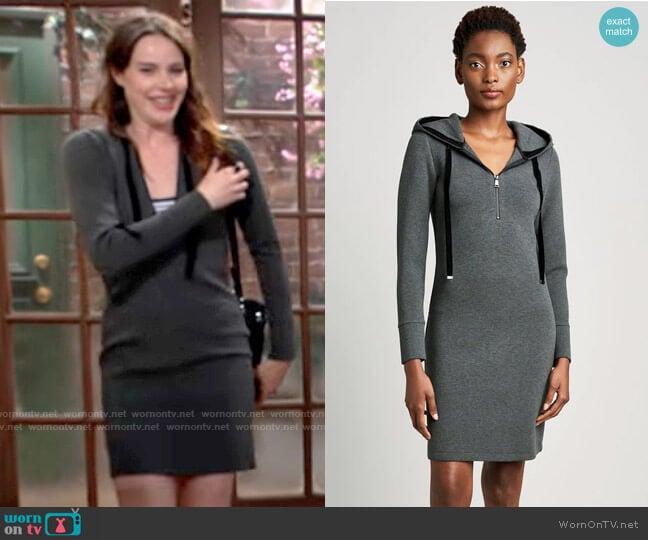 Elie Tahari Hoodie Dress worn by Tessa Porter (Cait Fairbanks) on The Young and the Restless