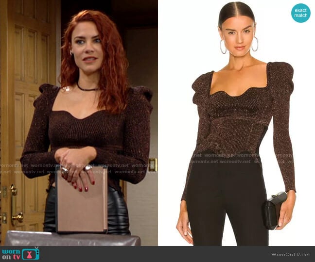 Elliatt Cassie Top worn by Sally Spectra (Courtney Hope) on The Young and the Restless