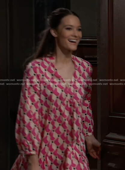 Esme's pink printed dress on General Hospital