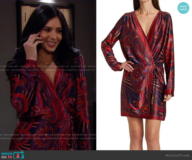 Macaw Arabesque Minidress by Farm Rio worn by Gabi Hernandez (Camila Banus) on Days of our Lives