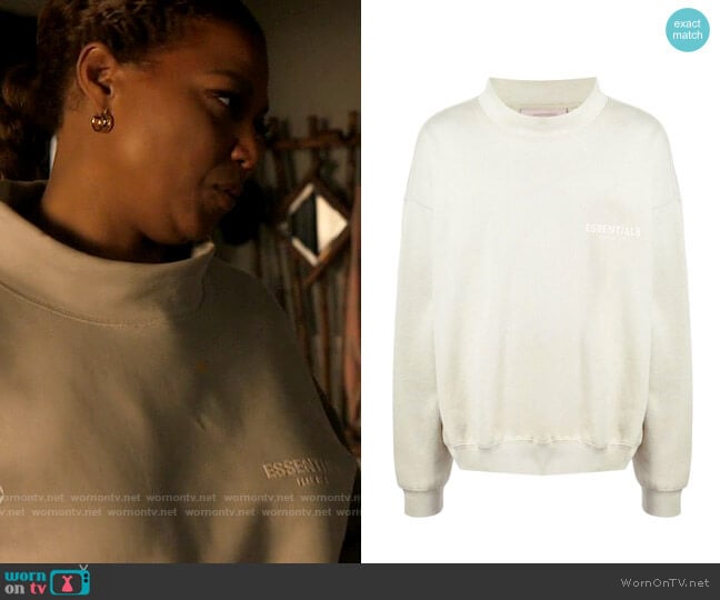 Fear Of God Essentials Logo-print Mock Neck Jumper worn by Robyn McCall (Queen Latifah) on The Equalizer