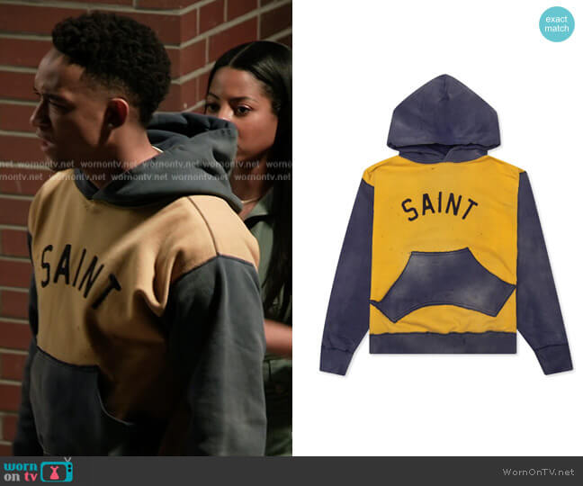 Felt Hoodie by Saint Michael worn by Damon (Peyton Alex Smith) on All American Homecoming