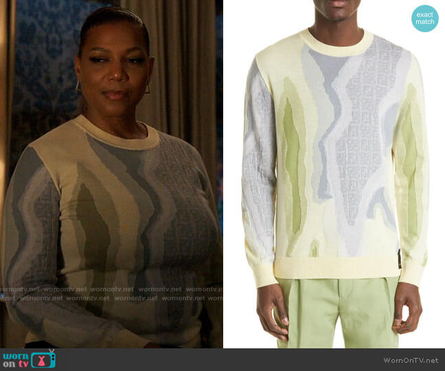 Fendi Earth Logo Jacquard Sweater worn by Robyn McCall (Queen Latifah) on The Equalizer