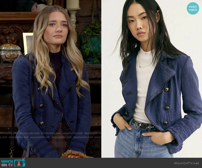 Free People Cadet Jacket worn by Faith Newman (Reylynn Caster) on The Young and the Restless