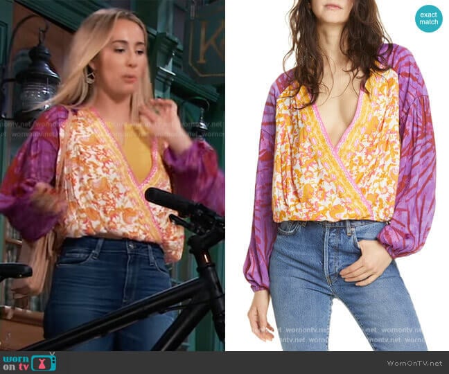 Free People Cruisin' Together Print Top worn by Josslyn Jacks (Eden McCoy) on General Hospital