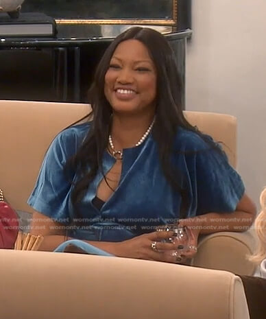 Garcelle’s blue velvet jumpsuit on The Real Housewives of Beverly Hills