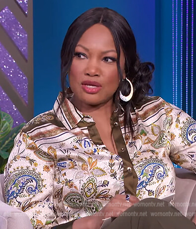Garcelle’s paisley print blouse on The Real