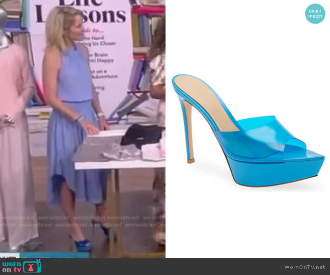 Betty Platform Sandal by Gianvito Rossi worn by Sara Haines on The View