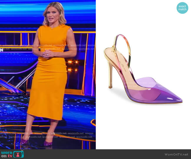 Ribbon d'Orsay Slingback Pump by Gianvito Rossi worn by Sara Haines  on The Chase