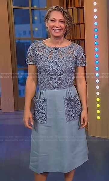 Ginger's grey floral lace dress on Good Morning America