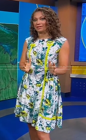 Ginger's white floral A-line dress on Good Morning America