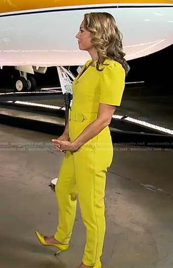 Ginger’s yellow belted jumpsuit on Good Morning America