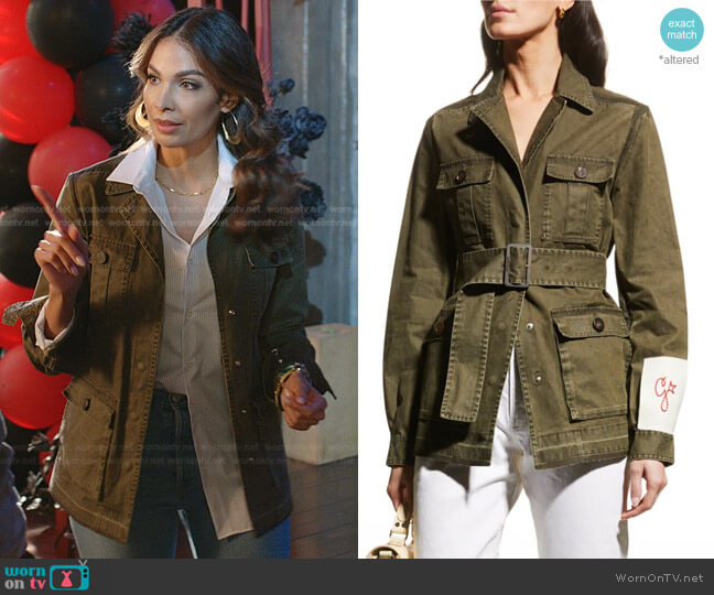 Distressed Cotton Canvas Field Jacket by Golden Goose worn by Felisha Terrell on Dynasty