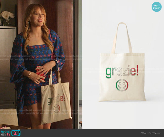 Grazie Face Tote Bag by thelanguageemporium at Zazzle worn by Kirby Anders (Maddison Brown) on Dynasty