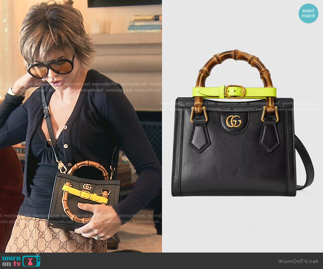 Diana mini tote bag by Gucci worn by Lisa Rinna  on The Real Housewives of Beverly Hills