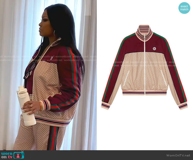 Interlocking G Logo Track Jacket by Gucci worn by Garcelle Beauvais on The Real Housewives of Beverly Hills