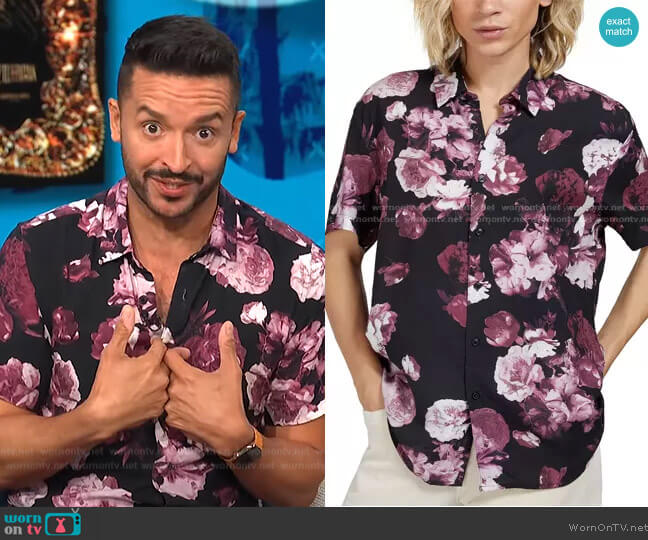 Eco Blackout Floral Shirt by Guess worn by Jai Rodriguez on E! News Daily Pop