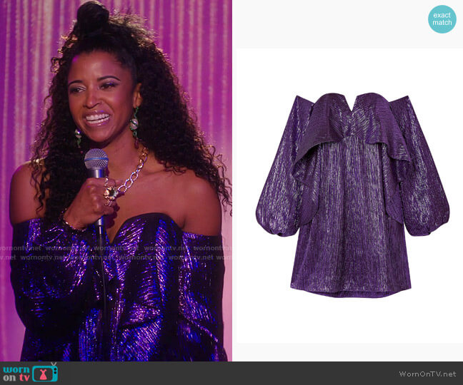 Halpern Mini Ruffled Dress worn by Wickie Roy (Renée Elise Goldsberry) on Girls5eva